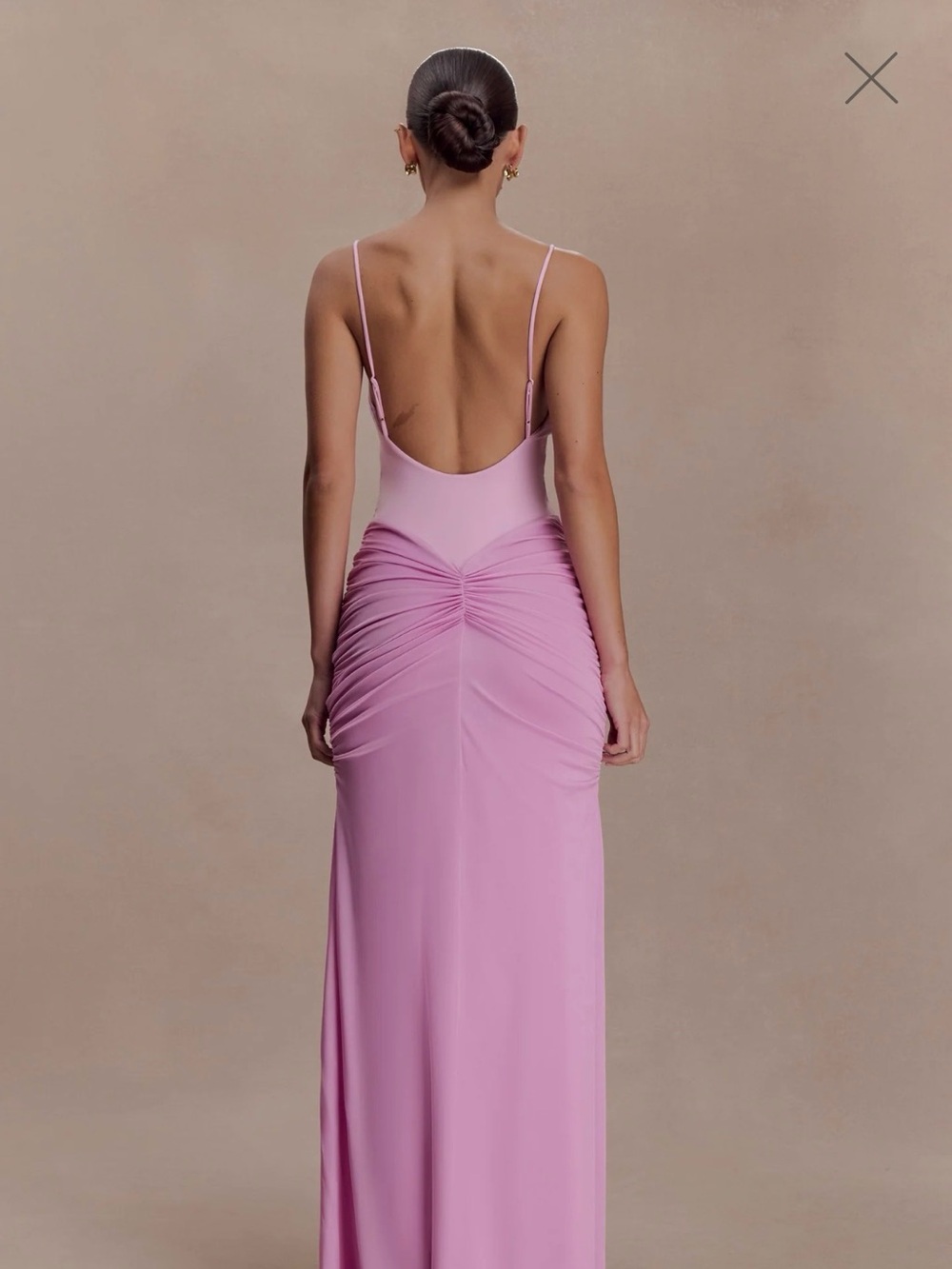 Meshki Pink Strapless Ruched Column Gown - Picture 4 of 4